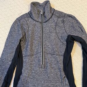 Lululemon Athletica Gray and Black Fitted Zip Up